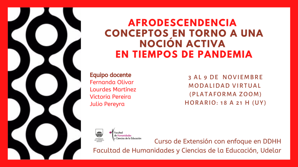 Curso «Afrodescendencia. Conceptos en torno a una noción activa en tiempos de pandemia»